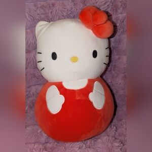 14 Inch Red and White Hello Kitty Plush Pillow